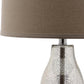 Lighting Collection Mercurio Antique Silver/ Wheat Brown Shade 29-Inch Bedroom Living Room Home Office Desk Nightstand Table Lamp Set of 2 (LED Bulbs Included)