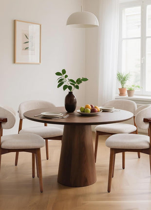 Set of 4 Mid-Century Modern Upholstered Dining Chairs with Curved Back, Wooden Frame, Ideal for Dining Room, Restaurant, and Cafe in Light Camel (Chairs Only)