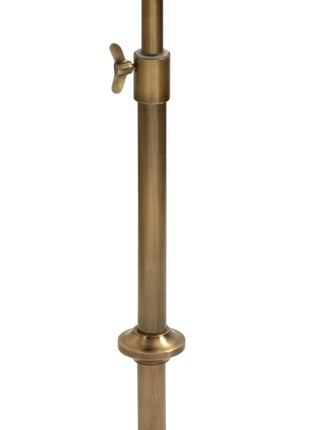 Engles Traditional Adjustable-Height Pedestal Drink Table - 10" x 10" x 30" - White Marble Top with Antique Brass Base - Vintage Round Indoor Metal Plant Stand
