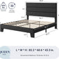 Queen Size Platform Bed Frame with Fabric Upholstered Headboard and Wooden Slats Support, Fully Upholstered Mattress Foundation/No Box Spring Needed/Easy Assembly, Dark Grey