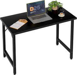 32 Inch Computer Desk, Small Home Office Desk Study Writing Kid Table for Small Spaces, Simple PC Gaming Desk, Adjustable Feet, Black