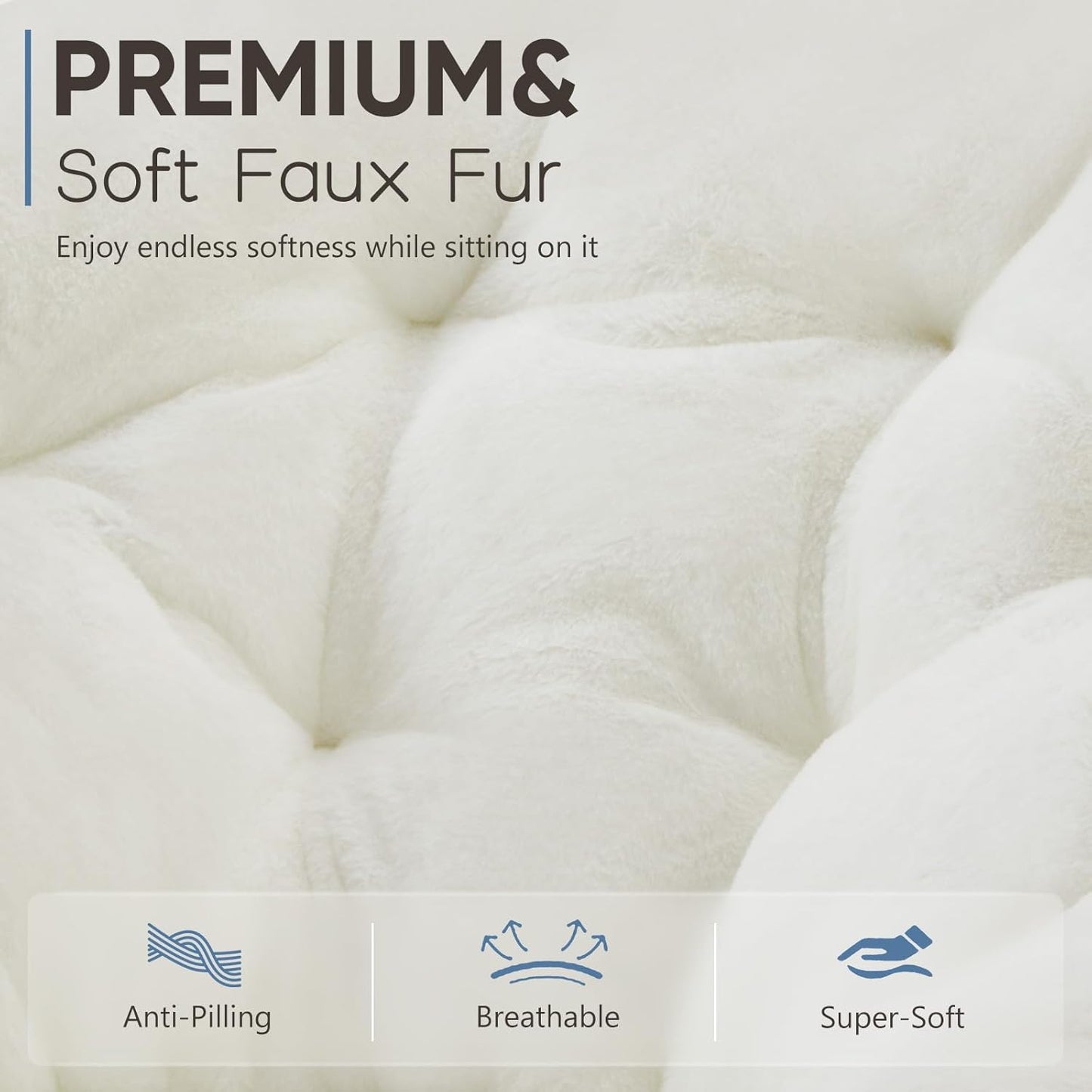 Comfy Saucer Chair, Faux Fur Lounge Seasting XL Circle Chair for Bedroom, Dorm & Gaming, Foldable Fashion Accent Seat for Small Spaces, Folding Moon/Mushroom/Round Oversized Style