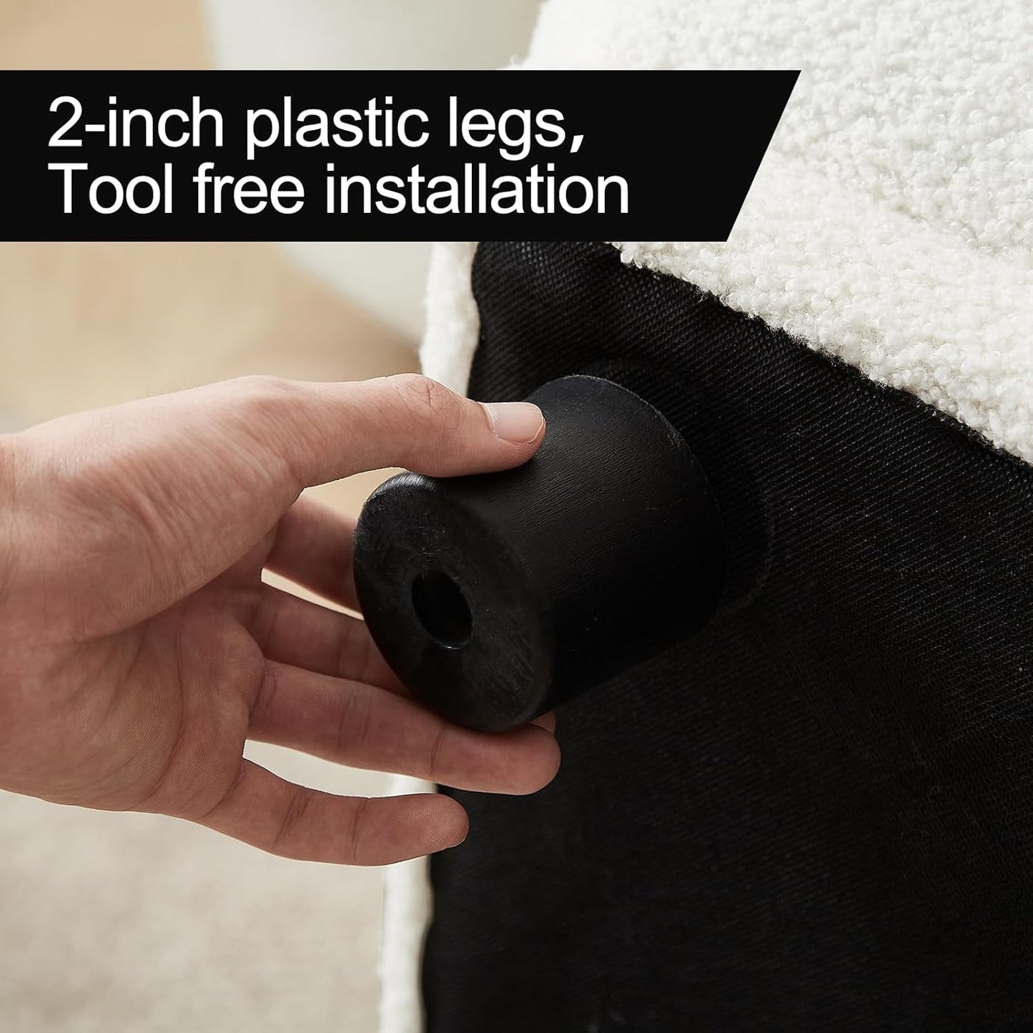 Sectional Sofa Couch,Convertible U Shaped Sectional for Living Room,Modular L Shaped Couch with Removable Ottoman.（3Set+1 Ottoman-White）