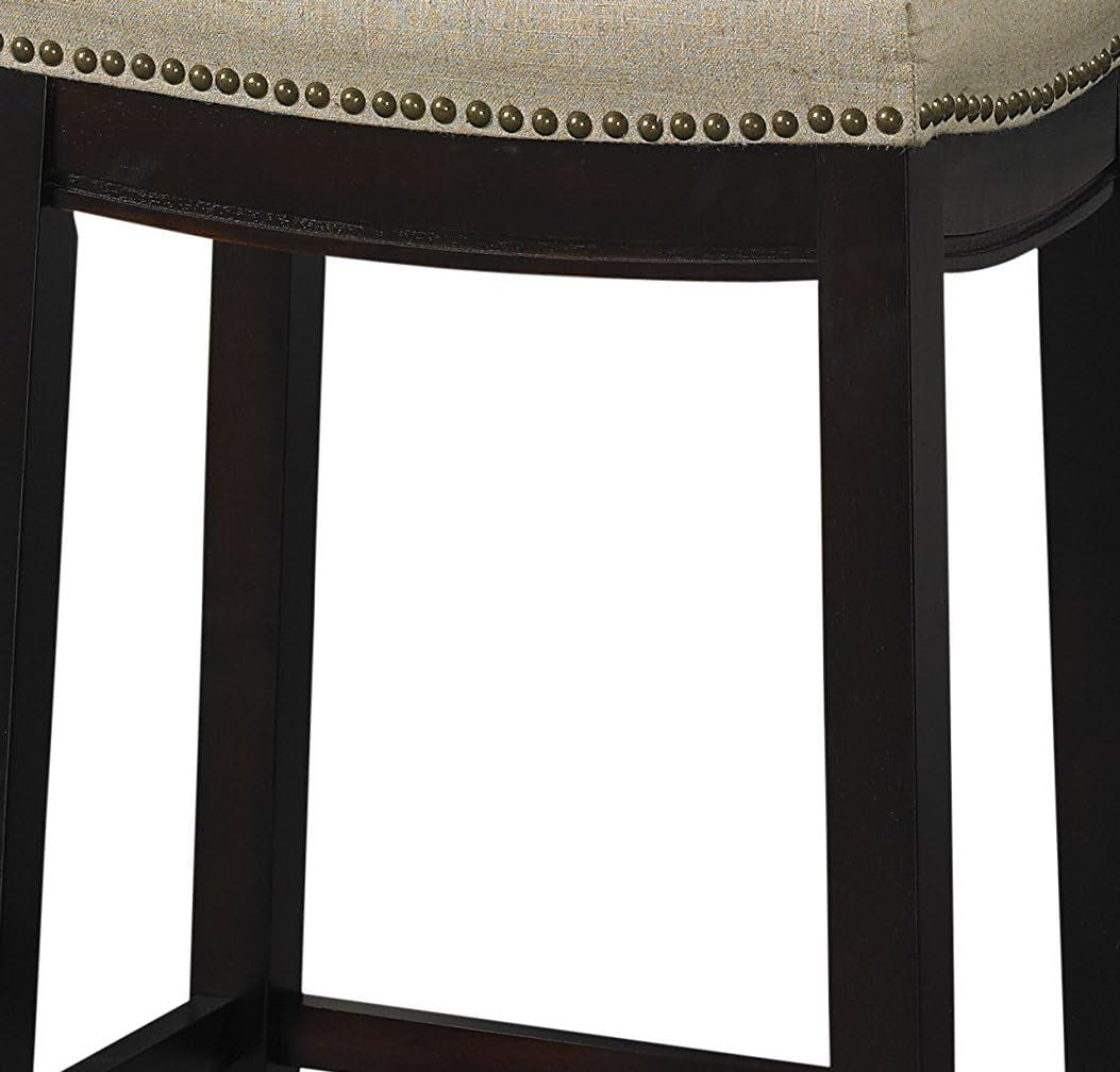 Harper Beige & Dark Walnut 24" Counter Stool, Beige/Dark Walnut (98325WAL-01-KD)