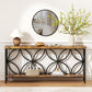 70.9 Inch Extra Long Console Table, Industrial Sofa Table behind Couch with 2 Tier Storage Shelf, Narrow Long Entryway Table for Living Room, Foyer, Hallway, Office, Rustic Brown