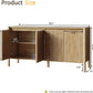 Sideboard Cabinet - 59" Mid Century Buffet Storage Cabinet with 4 Doors, Adjustable Shelves, and 4 Solid Wood round Legs- Perfect for Living Room (Oak)