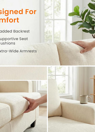 Chic 6-Piece Chenille Sectional Sofa Set for Comfortable Gatherings and Modern Living Decor