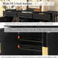 Buffet Table with 3 Drawers, 59.1" Multi-Functional Buffet Cabinet with Storage, Sideboard Cabinet with Adjustable Shelf for Dining Room, Living Room, Entryway, Black