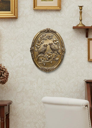 Antique Hand-Painted Embossed Bird Wall Sculpture - Elegant Home Decor Accent for Living Room, Bedroom, Dining Room, and Hallway - Ideal Mother's Day Gift
