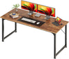 Computer Desk, 55 Inch Home Office Desk, Gaming Writing Work from Home Study Desk, Large Legroom, Sturdy Metal Frame, Modern Simple, Rustic Brown