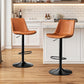 Vintage Bar Stool Height Adjustable Crazy Horse Leather Bar Chair X-Large Base and Seat Bar Stools, Ergonomic Bistro Stool with Footrest for Kitchen Dining Bistro Pubx Set of 2 Whisky Brown
