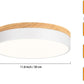Dimmable Wood LED Flush Mount Ceiling Light, 5CCT 2700K-6000K Modern round Close to Ceiling Lighting Fixtures, Minimalist White Ceiling Lamp for Bedroom, Kitchen, Hallway, Laundry Room