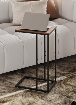 C-Shaped End Table - Versatile Small Side Table for Sofa and Bed, Perfect for Living Room, Bedroom, and Home Office in Compact Spaces