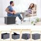 Storage Ottoman Footrest Stool Small Ottoman with Storage Foldable Ottomans Foot Rest Footstool Bench for Living Room 17X13X13Inches Grey