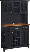 Buffet of Buffets Black Storage Hutch with Wood Top