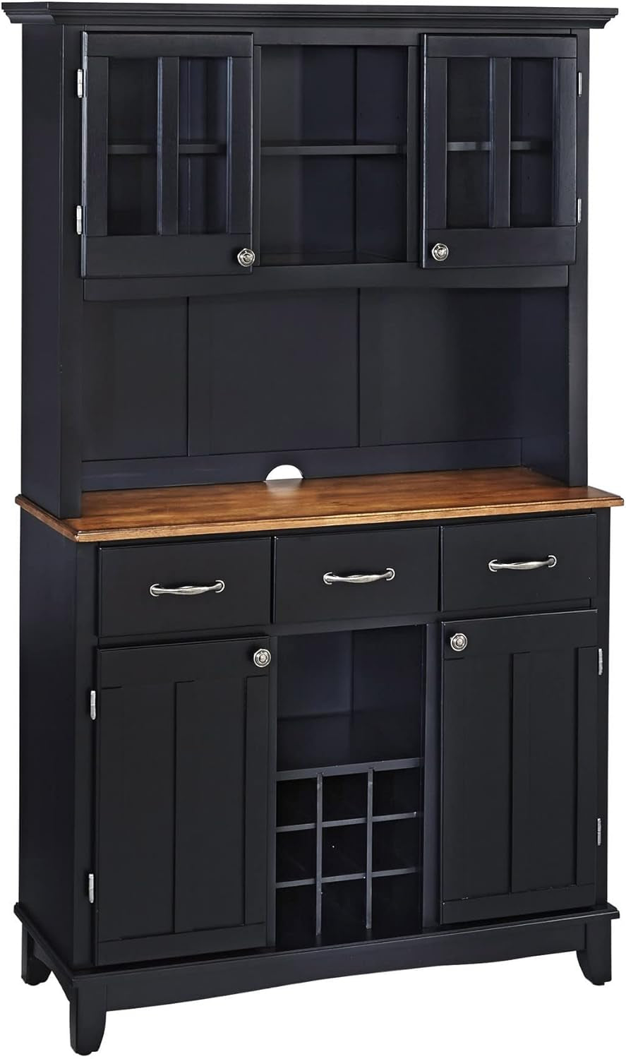 Buffet of Buffets Black Storage Hutch with Wood Top