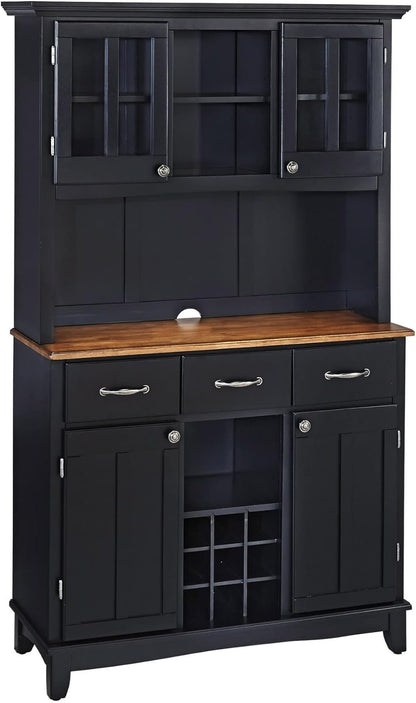 Buffet of Buffets Black Storage Hutch with Wood Top
