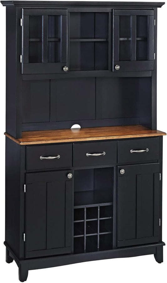 Buffet of Buffets Black Storage Hutch with Wood Top