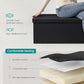 MAZIE Collection - 43 Inches Folding Storage Ottoman Bench, Ottoman with Storage, Foot Rest Stool, Load 660 Lb, for Living Room, Synthetic Leather, Black ULSF701