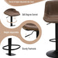 Bar Stools Set of 2, Swivel Counter Height Barstools with Back, Adjustable Modern Bar Chairs, Tall Armless PU Leather Kitchen Island Stool, Brown