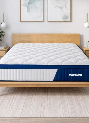 12-Inch Full-Size Hybrid Mattress with Gel Memory Foam and Individual Pocket Coils, Fiberglass-Free, Plush Support for Back Pain Relief, CertiPUR-US Certified, Conveniently Delivered in a Box