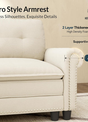 Cozy 3-Piece Modular Sectional Sofa Set in Chic Chenille Beige for Enhanced Living Spaces and Family Gatherings