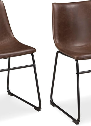 Signature Design by Ashley Centiar Mid-Century Dining Bucket Chairs, Set of 2, Black and Brown