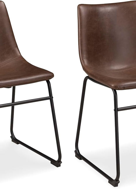 Signature Design by Ashley Centiar Mid-Century Dining Bucket Chairs, Set of 2, Black and Brown