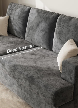89" Grey 3-Seat Sectional Sofa for Living Rooms - Comfortable Loveseat for Small Apartments with 24" Deep Seat