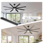 72'' Large Ceiling Fans with Lights, Modern Black Ceiling Fan Remote/App Control, Dimmable, Quiet DC Motor Big Ceiling Fan for Indoor/Covered Outdoor