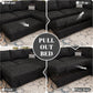 108 Inch Modular Sectional Sofa with Pull Out Bed, U Shaped 7 Seat Sectional Sleeper Sofa with Storage, Sectional Couches for Living Room,Cloud Modular Couch, Removable Sofa Cover, Black