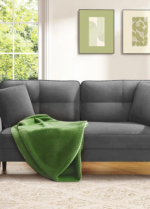 Elegant 69" Velvet Loveseat Sofa with 2 Pillows - Tool-Free Assembly, 700lb Capacity, Ideal for Small Living Spaces and Bedrooms in Charcoal
