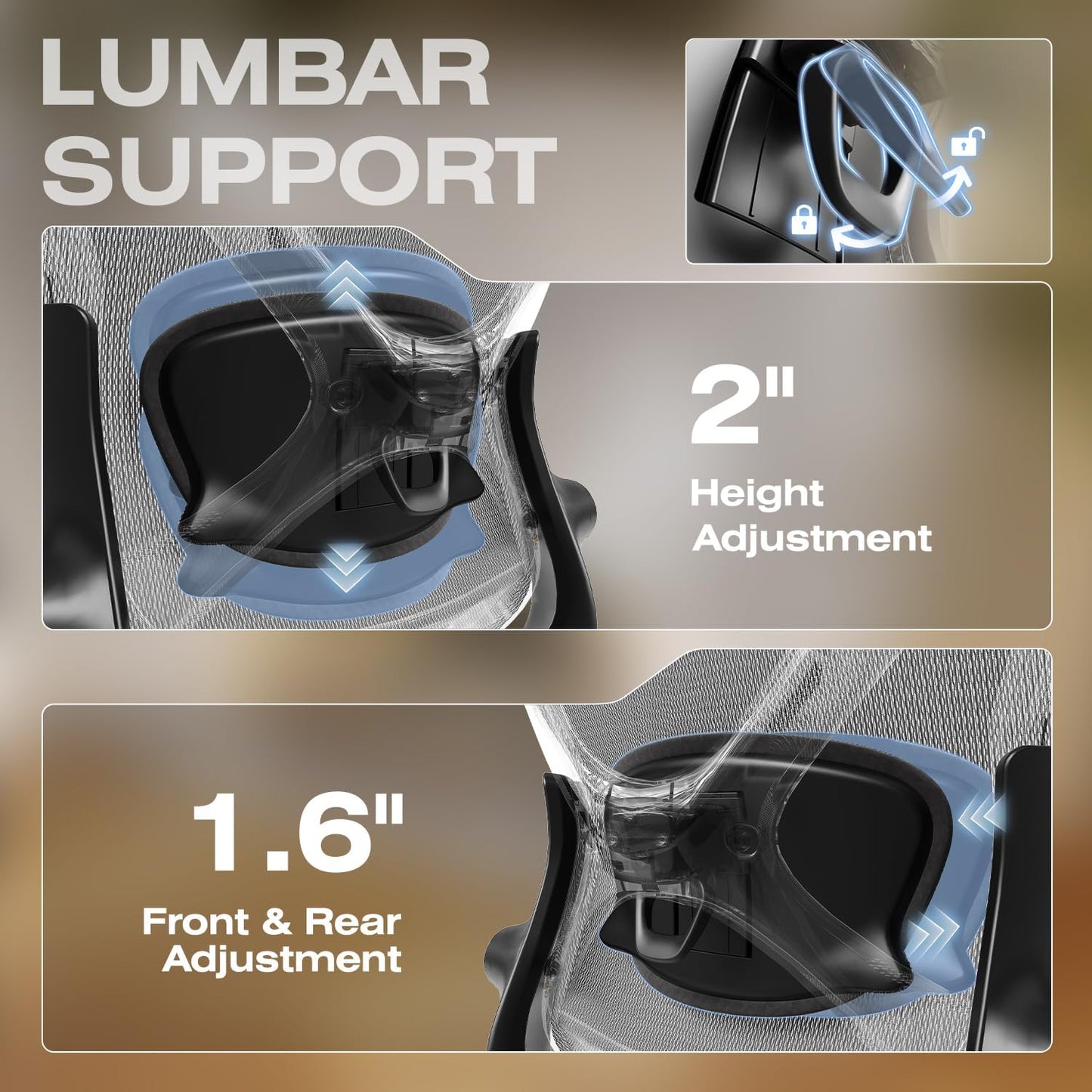 X100 Ergonomic Mesh Office Chair with Footrest, Big and Tall Hone Desk Chair with 5D Flip-Up Arms, Adjustable 3D Lumbar Support,Gaming & Executive Computer Chairs