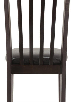 Signature Design by Ashley Hammis Rake Back Dining Chair Set, Dark Brown Finish, Pack of 2