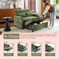 Green Futon Sofa Bed Convertible Loveseat Sleeper Sofa Couch, Corduroy Pullout Sofa Fold Out Couch Bed with USB Ports, Cup Holders, Armrest for Living Room, Bedroom Apartment Room | Lveseat Sleeper