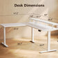Electric L-Shaped Standing Desk, 59 Inch Height Adjustable Office Desk with Monitor Stand, Sit-Stand Desk with Power Outlets, Large Lift Table for Home, Office, Workstation, White