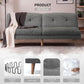Convertible Futon Sofa Bed Futon Couch with Adjustable Back Upholstered Sleeper Sofa Bed for Living Room Furniture (Fabric,Grey)