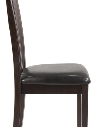 Signature Design by Ashley Hammis Rake Back Dining Chair Set, Dark Brown Finish, Pack of 2