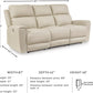 Dahlmoore Modern Leather Match Power Reclining Sofa with USB Ports, Beige