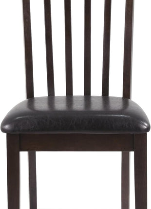 Signature Design by Ashley Hammis Rake Back Dining Chair Set, Dark Brown Finish, Pack of 2