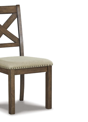 Signature Design by Ashley Moriville Set of 2 Upholstered Dining Room Chairs, 19", Brown, Modern Farmhouse Style