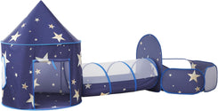 3PC Kids Play Tent with Tunnel and Ball Pit, Pop up Play Tents for Toddlers, Space World Playhouse for Indoor & Outdoor Use, Starry Sky Tent with Carry Bag, Ideal Gifts for Boys & Girls