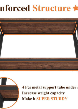 47-Inch Industrial 2-Tier Console Table in Rustic Oak for Entryway, Living Room, Hallway, and Foyer