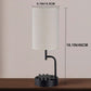 Table Lamp with 3 USB Charging Ports, Modern Desk Lamp with AC Outlet and Phone Stands, Perfect Bedside Lamp for Bedroom, Living Room, Office (Pack of 2), Cream