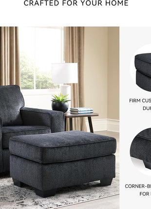 Ashley Furniture Altari Contemporary Dark Gray Rectangular Accent Ottoman