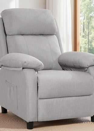 Padded Recliner Chair with Side Pockets for Adults - Compact Living Room Lounge Chair for Small Spaces (Linen)