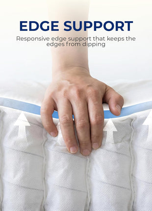 10-Inch Hybrid Full-Size Mattress with Cooling Gel Memory Foam and Pocket Springs for Optimal Comfort and Support, CertiPUR-US Certified, Medium Firmness