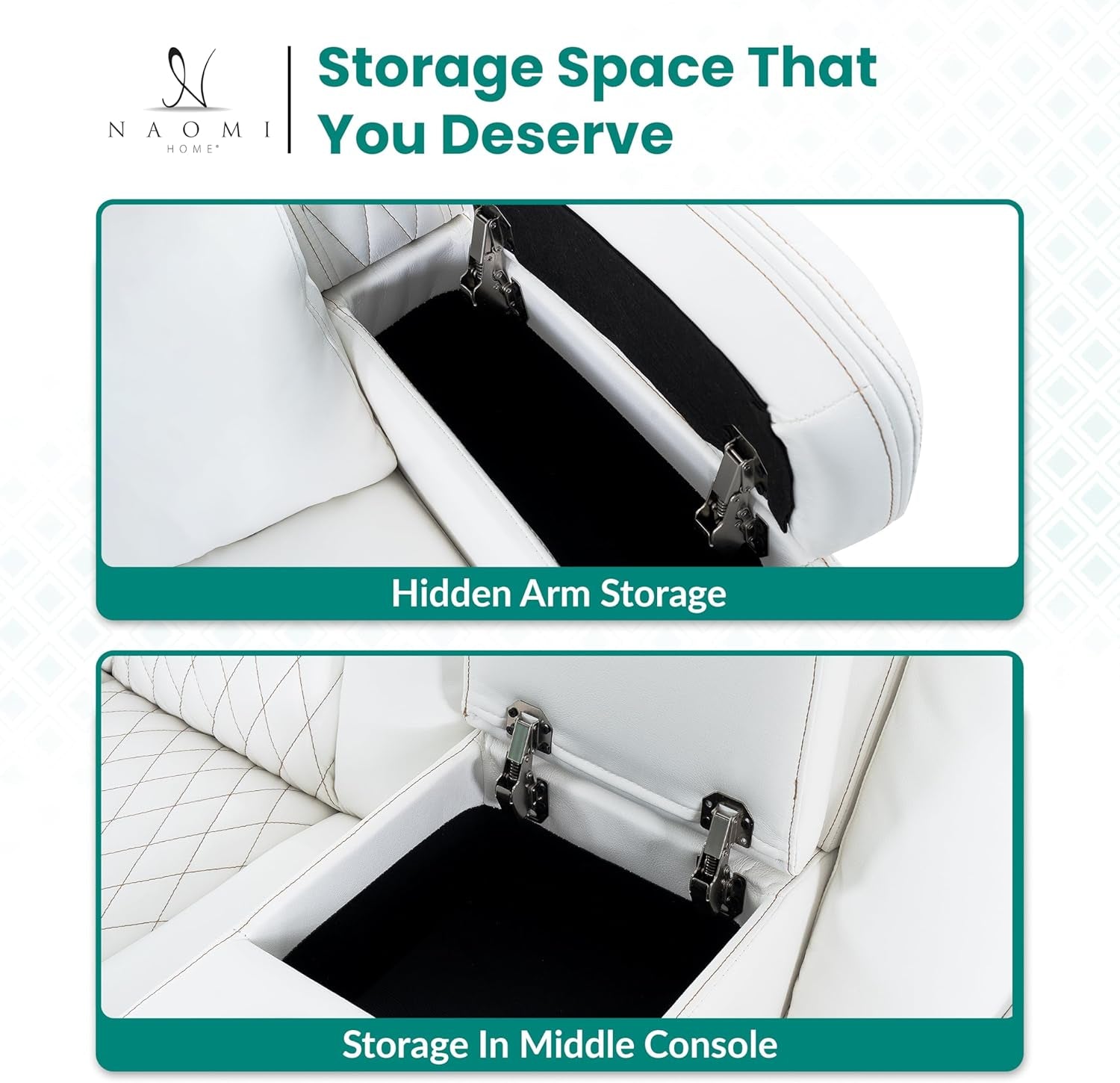 Chicago Deluxe Theater Style Motion Loveseat with LED Lights White/Air Leather