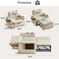 42.5" Sleeper Chair Bed, 3-In-1 Oversized Convertible Sleeper Sofa Chair with Pull Out Bed, Reclining Adjustable Backrest/Usb Ports/Table/Cup Holder, Tool-Free Assembly, Premium Beige
