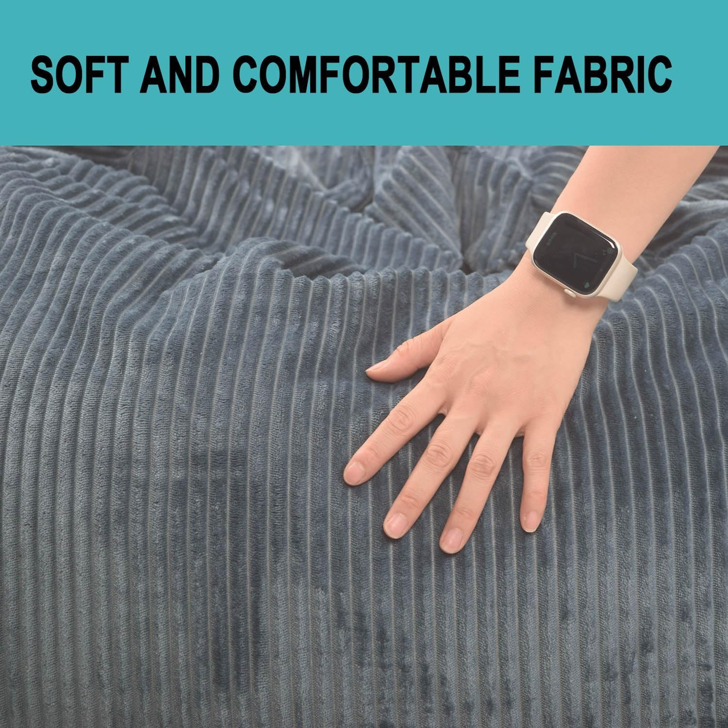 Folding Sofa Bed, Convertible Sleeper Chair Couch Bed Faux Rabbit Fur for Adults, with Back Support Floor Couch Comfy Floor Sofa for Living Room Bedroom, Dark Grey, Single